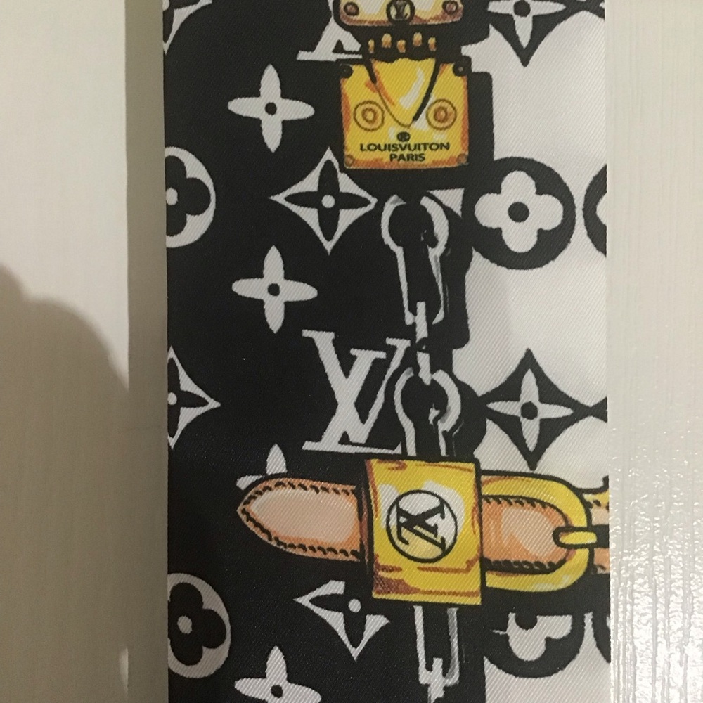 LV logo print long scarf